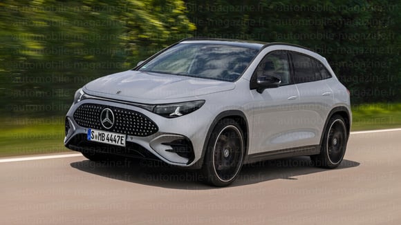 Nuestro ilustrador creó esta imagen del Mercedes-Benz GLA de nueva generación. © L'Automobile Magazine