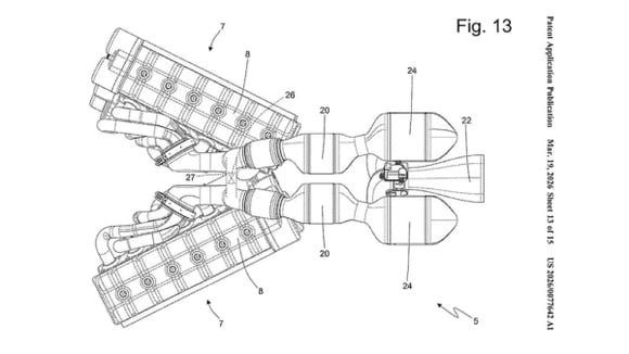 Vista desde arriba, la configuración en forma de Y de este motor de doce cilindros es claramente visible. © Ferrari